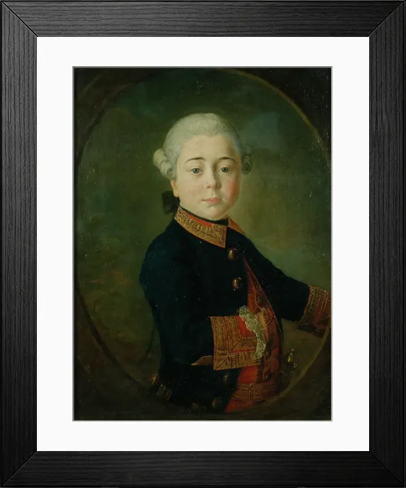 Framed Print : Portrait of Count Nikolai Dmitrievich Matyushkin as Child, 1763. Artist: Golovachevsky, Kirill Ivanovich (1735-1823) Framed Print : Portrait of Count Nikolai Dmitrievich Matyushkin as Child, 1763. Artist: Golovachevsky, Kirill Ivanovich (1735-1823)