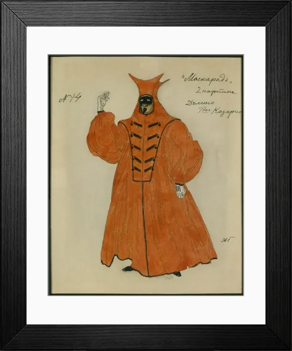 Framed Print : Costume design for the play The Masquerade by M. Lermontov, 1917. Artist: Golovin, Alexander Yakovlevich (1863-1930) Framed Print : Costume design for the play The Masquerade by M. Lermontov, 1917. Artist: Golovin, Alexander Yakovlevich (1863-1930)