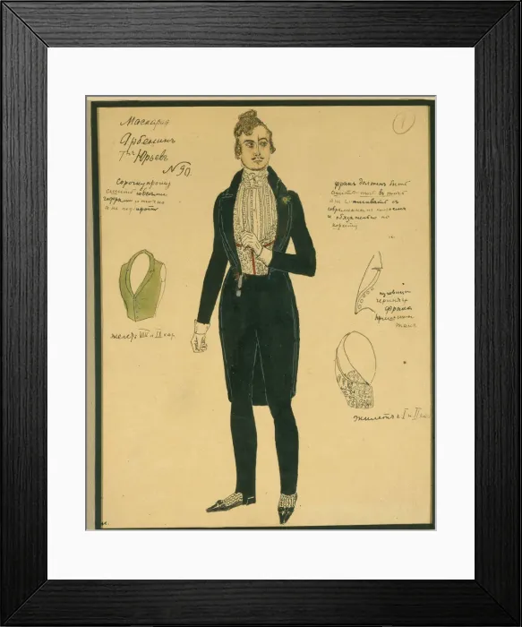 Framed Print : Arbenin. Costume design for the play The Masquerade by M. Lermontov, 1917. Artist: Golovin, Alexander Yakovlevich (1863-1930) Framed Print : Arbenin. Costume design for the play The Masquerade by M. Lermontov, 1917. Artist: Golovin, Alexander Yakovlevich (1863-1930)