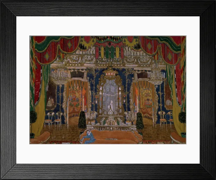 Framed Print : Stage design for the theatre play The Masquerade by M. Lermontov, 1917. Artist: Golovin, Alexander Yakovlevich (1863-1930) Framed Print : Stage design for the theatre play The Masquerade by M. Lermontov, 1917. Artist: Golovin, Alexander Yakovlevich (1863-1930)
