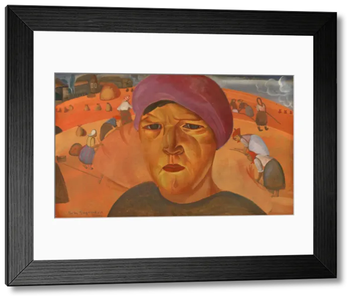 Framed Print : Russian Peasant Woman (From the series Les Visages de Russie), 1923. Artist: Grigoriev, Boris Dmitryevich (1886-1939) Framed Print : Russian Peasant Woman (From the series Les Visages de Russie), 1923. Artist: Grigoriev, Boris Dmitryevich (1886-1939)