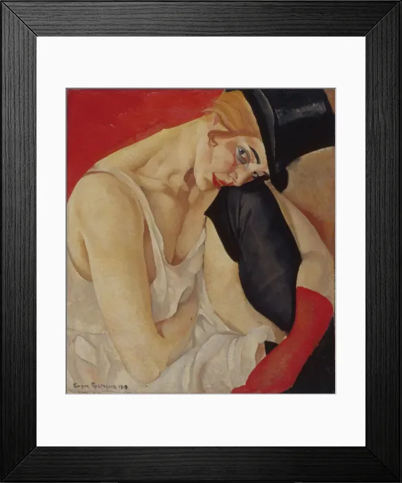 Framed Print : Lady in Top Hat, 1919. Artist: Grigoriev, Boris Dmitryevich (1886-1939) Framed Print : Lady in Top Hat, 1919. Artist: Grigoriev, Boris Dmitryevich (1886-1939)
