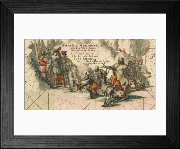 Framed Print : Tractus australior Americae Meridionalis, a Rio de la Plata per Fretum Magellanicum ad Toraltum (deta Artist: Wit, Frederik de (1630-1706) Framed Print : Tractus australior Americae Meridionalis, a Rio de la Plata per Fretum Magellanicum ad Toraltum (deta Artist: Wit, Frederik de (1630-1706)