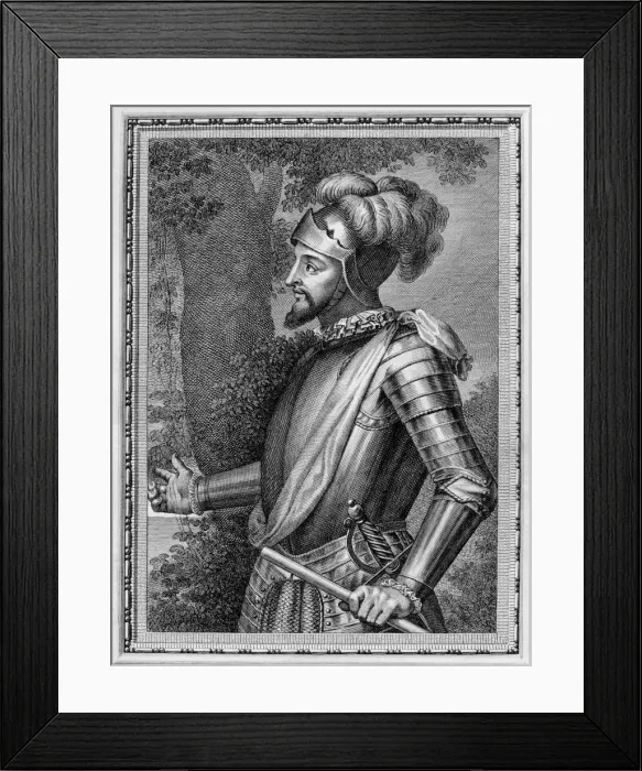 Framed Print : Vasco Nunez de Balboa (1475-1519) From Retratos de los Españoles ilustres, 1791. Artist: Anonymous Framed Print : Vasco Nunez de Balboa (1475-1519) From Retratos de los Españoles ilustres, 1791. Artist: Anonymous