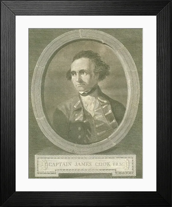 Framed Print : Portrait of Captain James Cook, 1777. Artist: Basire, James (1730-1802) Framed Print : Portrait of Captain James Cook, 1777. Artist: Basire, James (1730-1802)