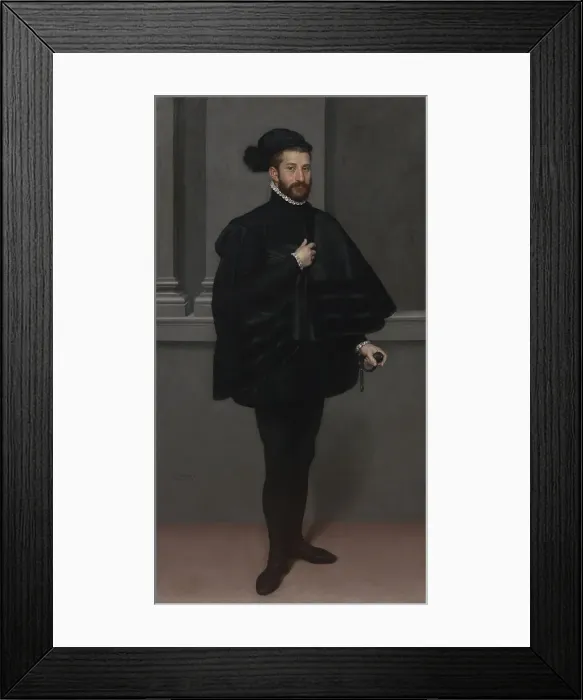 Framed Print : The Knight in Black, 1567. Artist: Moroni, Giovan Battista (1520 / 25-1578) Framed Print : The Knight in Black, 1567. Artist: Moroni, Giovan Battista (1520 / 25-1578)