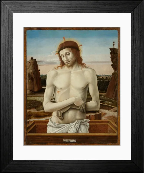 Framed Print : The Man of Sorrows, 1460-1469. Artist: Bellini, Giovanni (1430-1516) Framed Print : The Man of Sorrows, 1460-1469. Artist: Bellini, Giovanni (1430-1516)