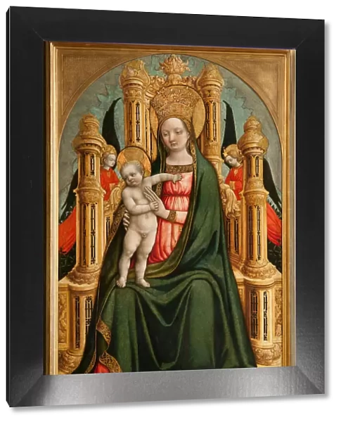 The Virgin and Child Enthroned and Two Angels, c. 1450. Artist: Vivarini, Antonio (ca 1440-1480)