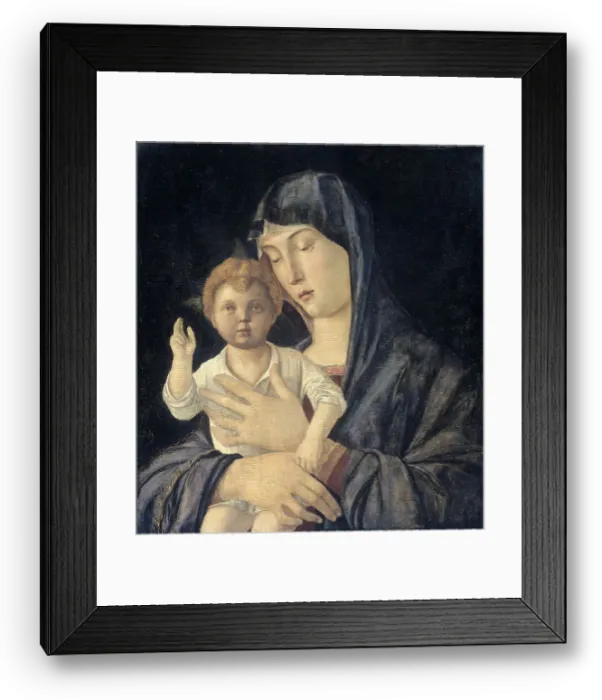 Framed Print : Virgin with Standing Blessing Child, 1470-1480. Artist: Bellini, Giovanni (1430-1516) Framed Print : Virgin with Standing Blessing Child, 1470-1480. Artist: Bellini, Giovanni (1430-1516)