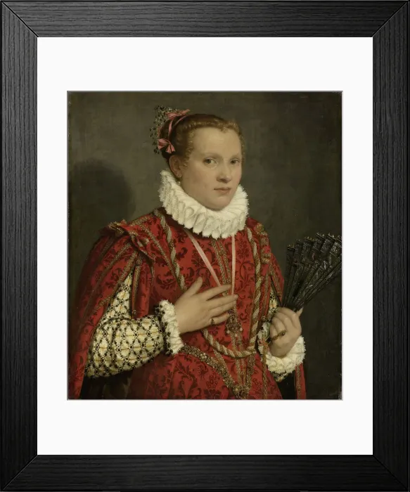 Framed Print : Portrait of a Young Woman, 1560-1578. Artist: Moroni, Giovan Battista (1520 / 25-1578) Framed Print : Portrait of a Young Woman, 1560-1578. Artist: Moroni, Giovan Battista (1520 / 25-1578)
