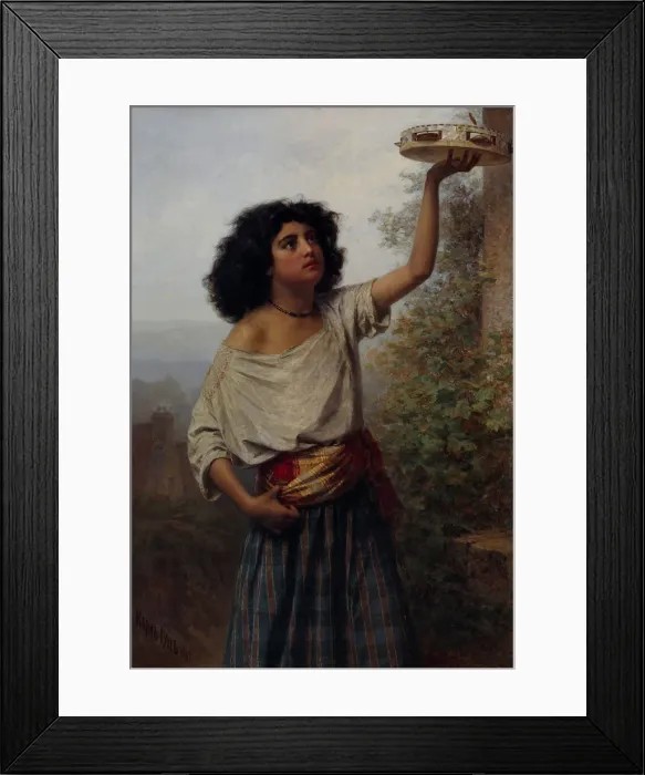 Framed Print : Young Gipsy Woman, 1870. Artist: Gun (Hun), Karl Fyodorovich (1830-1877) Framed Print : Young Gipsy Woman, 1870. Artist: Gun (Hun), Karl Fyodorovich (1830-1877)
