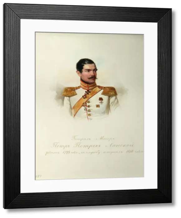 Framed Print : Portrait of General Pyotr Petrovich Lanskoy (1799-1877) (From the Album of the Imperial Horse Guards), 1846-1849. Artist: Hau (Gau), Vladimir Ivanovich (1816-1895) Framed Print : Portrait of General Pyotr Petrovich Lanskoy (1799-1877) (From the Album of the Imperial Horse Guards), 1846-1849. Artist: Hau (Gau), Vladimir Ivanovich (1816-1895)