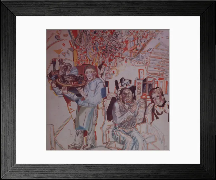 Framed Print : Restaurant. Artist: Filonov, Pavel Nikolayevich (1883-1941) Framed Print : Restaurant. Artist: Filonov, Pavel Nikolayevich (1883-1941)