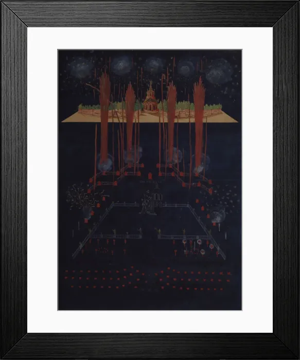 Framed Print : Fireworks and illumination on February 10, 1742, Mid of the 18th cen Artist: Anonymous Framed Print : Fireworks and illumination on February 10, 1742, Mid of the 18th cen Artist: Anonymous