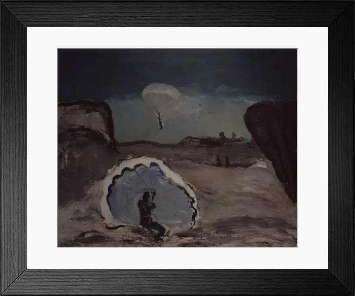 Framed Print : A parachutist, 1932. Artist: Drevin, Alexander Davidovich (1889-1938) Framed Print : A parachutist, 1932. Artist: Drevin, Alexander Davidovich (1889-1938)