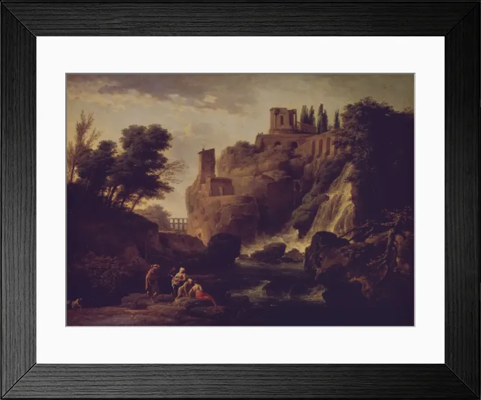 Framed Print : Waterfall in Tivoli, 1747. Artist: Vernet, Claude Joseph (1714-1789) Framed Print : Waterfall in Tivoli, 1747. Artist: Vernet, Claude Joseph (1714-1789)