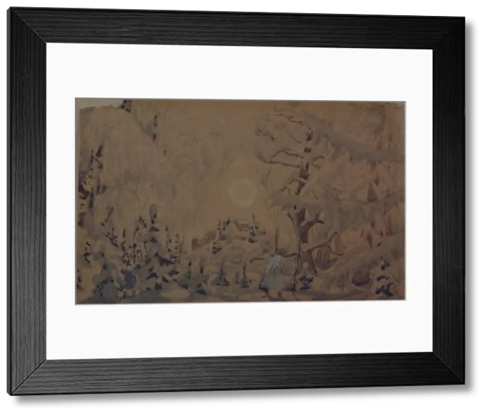 Framed Print : Stage design for the opera The Snow Maiden by N. Rimsky-Korsakov, 1910. Artist: Kustodiev, Boris Michaylovich (1878-1927) Framed Print : Stage design for the opera The Snow Maiden by N. Rimsky-Korsakov, 1910. Artist: Kustodiev, Boris Michaylovich (1878-1927)