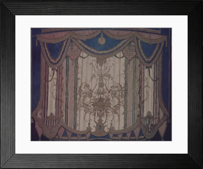 Framed Print : Design of curtain for the theatre play The Masquerade by M. Lermontov, 1917. Artist: Golovin, Alexander Yakovlevich (1863-1930) Framed Print : Design of curtain for the theatre play The Masquerade by M. Lermontov, 1917. Artist: Golovin, Alexander Yakovlevich (1863-1930)
