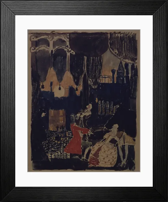 Framed Print : Stage design for the opera Mozart and Salieri by N. Rimski-Korsakov, 1902 (?). Artist: Golovin, Alexander Yakovlevich (1863-1930) Framed Print : Stage design for the opera Mozart and Salieri by N. Rimski-Korsakov, 1902 (?). Artist: Golovin, Alexander Yakovlevich (1863-1930)
