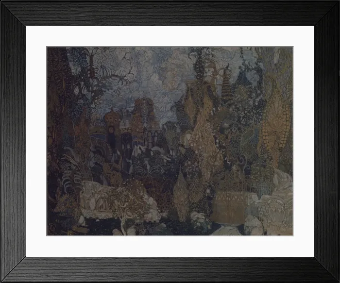 Framed Print : Stage design for the ballet The Firebird by I. Stravinsky, 1910. Artist: Golovin, Alexander Yakovlevich (1863-1930) Framed Print : Stage design for the ballet The Firebird by I. Stravinsky, 1910. Artist: Golovin, Alexander Yakovlevich (1863-1930)