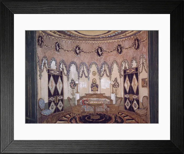 Framed Print : Stage design for the theatre play Two Brothers by M. Lermontov, 1915. Artist: Golovin, Alexander Yakovlevich (1863-1930) Framed Print : Stage design for the theatre play Two Brothers by M. Lermontov, 1915. Artist: Golovin, Alexander Yakovlevich (1863-1930)