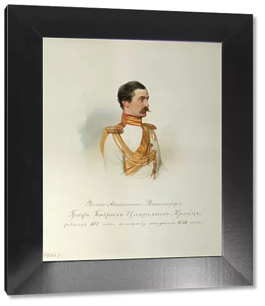 Portrait of Count Heinrich Cyprianovich von Kreutz (From the Album of the Imperial Horse Guards), 1846-1849. Artist: Hau (Gau), Vladimir Ivanovich (1816-1895)