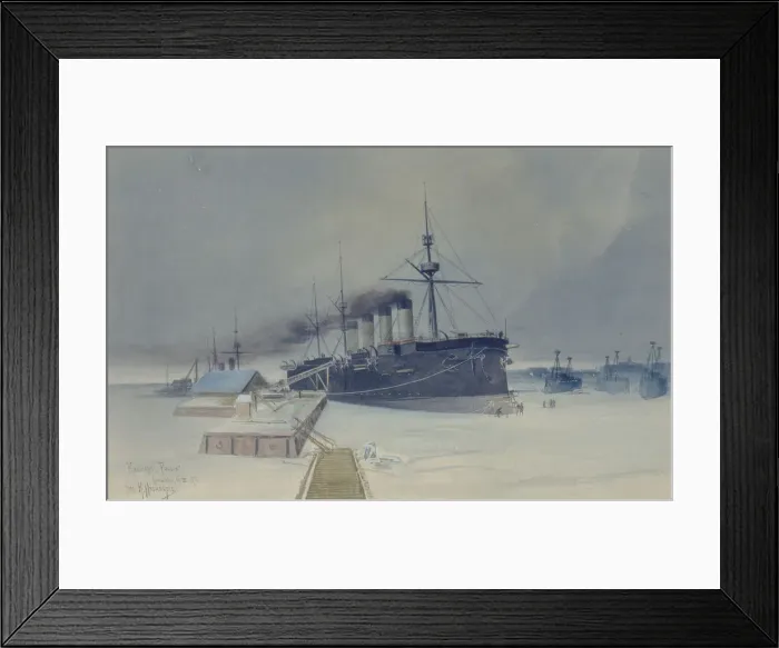 Framed Print : Armored cruiser Rossia, 1897. Artist: Isenberg, Konstantin Vasilyevich (1859-1911) Framed Print : Armored cruiser Rossia, 1897. Artist: Isenberg, Konstantin Vasilyevich (1859-1911)