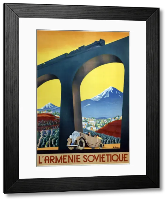 Framed Print : Soviet Armenia (Poster of the Intourist company), 1935. Artist: Igumnov, Sergei Dmitrievich (1900-1942) Framed Print : Soviet Armenia (Poster of the Intourist company), 1935. Artist: Igumnov, Sergei Dmitrievich (1900-1942)