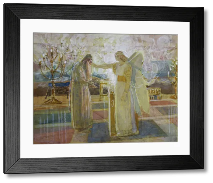 Framed Print : Archangel Gabriel strike Zacharias dumb, End 1840s. Artist: Ivanov, Alexander Andreyevich (1806-1858) Framed Print : Archangel Gabriel strike Zacharias dumb, End 1840s. Artist: Ivanov, Alexander Andreyevich (1806-1858)