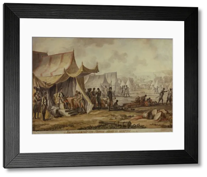Framed Print : Peter I at the Pruth River, 1804. Artist: Ivanov, Mikhail Matveevich (1748-1823) Framed Print : Peter I at the Pruth River, 1804. Artist: Ivanov, Mikhail Matveevich (1748-1823)
