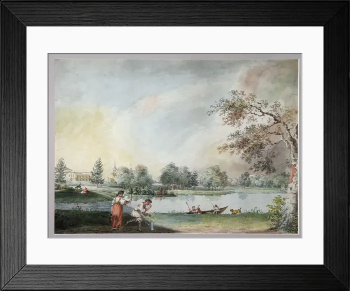 Framed Print : The Ponds before the Urban Estate of Count Alexei Kirillovich Razumovsky in Moscow, Early 1800s. Artist: Ivanov, Ivan Alexeyevich (1779-1848) Framed Print : The Ponds before the Urban Estate of Count Alexei Kirillovich Razumovsky in Moscow, Early 1800s. Artist: Ivanov, Ivan Alexeyevich (1779-1848)