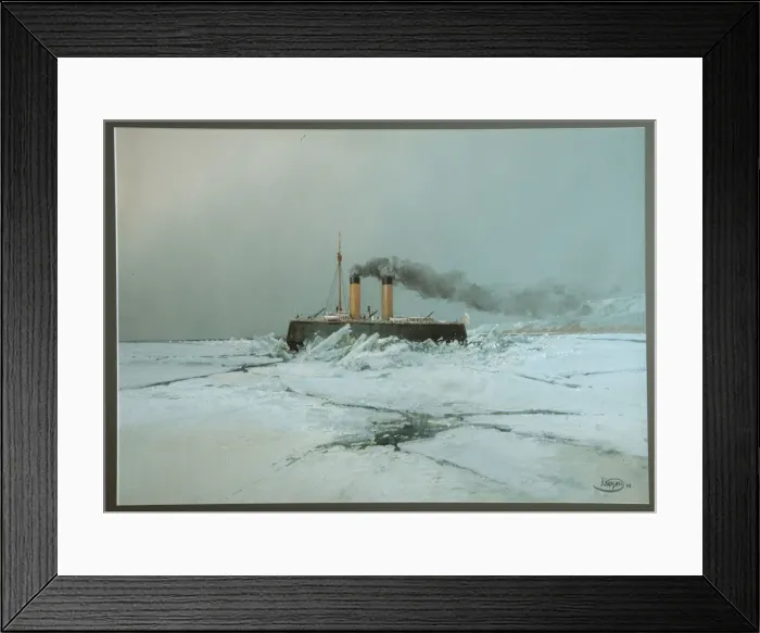 Framed Print : Icebreaker Yermak, 1898. Artist: Karasin, Nikolai Nikolayevich (1842-1908) Framed Print : Icebreaker Yermak, 1898. Artist: Karasin, Nikolai Nikolayevich (1842-1908)