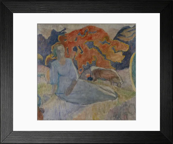 Framed Print : Shepherd girl, 1907. Artist: Karev, Alexei Yeremeevich (1879-1942) Framed Print : Shepherd girl, 1907. Artist: Karev, Alexei Yeremeevich (1879-1942)