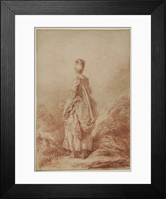 Framed Print : Young Woman Looking Back. Artist: Fragonard, Jean Honore (1732-1806) Framed Print : Young Woman Looking Back. Artist: Fragonard, Jean Honore (1732-1806)