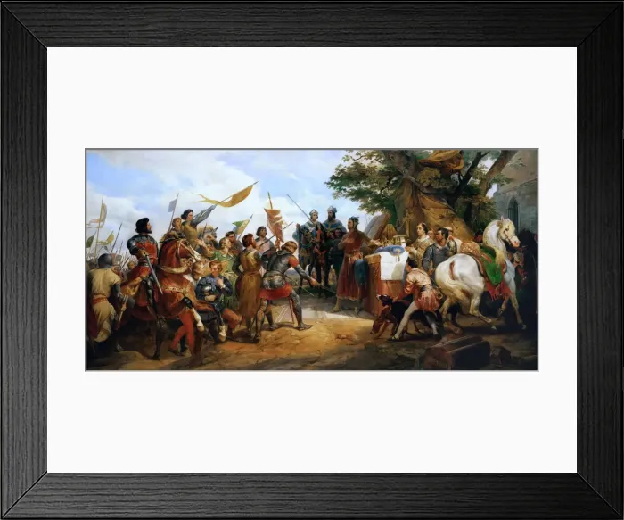 Framed Print : The Battle of Bouvines on 27 July 1214. Artist: Vernet, Horace (1789-1863) Framed Print : The Battle of Bouvines on 27 July 1214. Artist: Vernet, Horace (1789-1863)