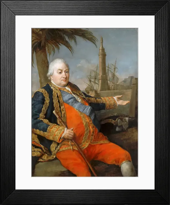 Framed Print : Pierre Andre de Suffren de Saint Tropez (1729-1788). Artist: Batoni, Pompeo Girolamo (1708-1787) Framed Print : Pierre Andre de Suffren de Saint Tropez (1729-1788). Artist: Batoni, Pompeo Girolamo (1708-1787)