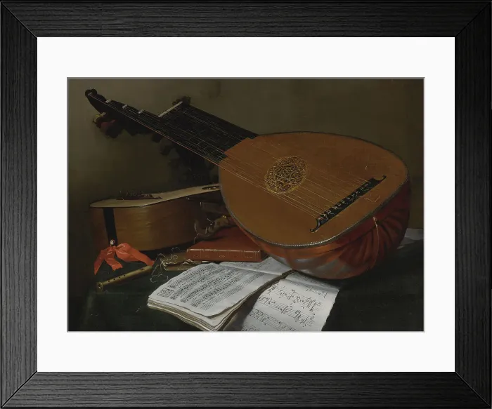 Framed Print : Still life with a lute and a guitar. Artist: Jeaurat de Bertry, Nicolas Henri (1728-1796) Framed Print : Still life with a lute and a guitar. Artist: Jeaurat de Bertry, Nicolas Henri (1728-1796)