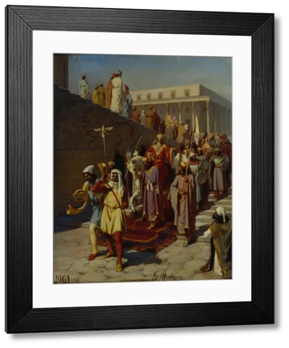 Framed Print : Triumphal Procession of Haman, 1875. Artist: Kudryavtsev, Kozma Nikiforovich (1855-?)