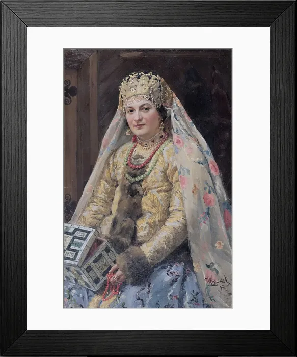 Framed Print : Portrait of the Artists Wife, 1917. Artist: Kulikov, Ivan Semyonovich (1875-1941) Framed Print : Portrait of the Artists Wife, 1917. Artist: Kulikov, Ivan Semyonovich (1875-1941)