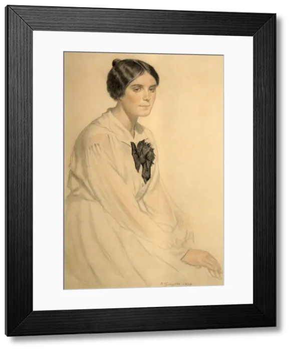 Framed Print : Portrait of Ksenia Nikolayevna Semenova (Skalova), 1920. Artist: Kustodiev, Boris Michaylovich (1878-1927) Framed Print : Portrait of Ksenia Nikolayevna Semenova (Skalova), 1920. Artist: Kustodiev, Boris Michaylovich (1878-1927)