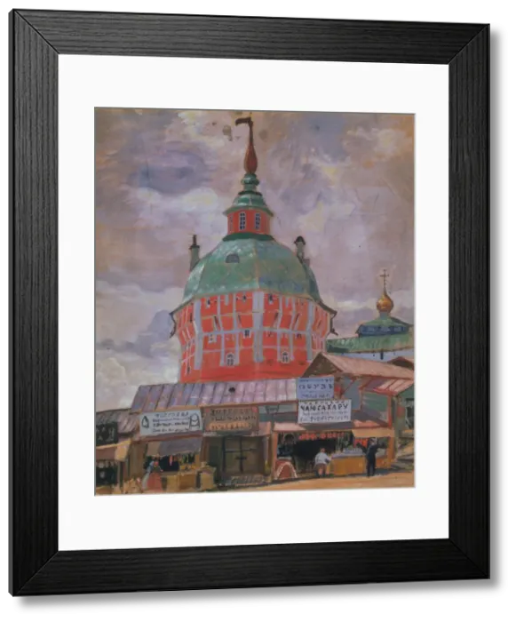 Framed Print : Red Tower in the Trinity Lavra of St. Sergius, 1912. Artist: Kustodiev, Boris Michaylovich (1878-1927) Framed Print : Red Tower in the Trinity Lavra of St. Sergius, 1912. Artist: Kustodiev, Boris Michaylovich (1878-1927)
