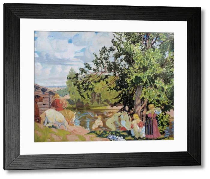 Framed Print : The Bath, 1910. Artist: Kustodiev, Boris Michaylovich (1878-1927) Framed Print : The Bath, 1910. Artist: Kustodiev, Boris Michaylovich (1878-1927)