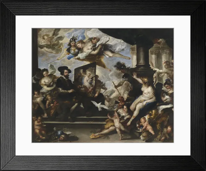 Framed Print : Rubens painting the Allegory of Peace. Artist: Giordano, Luca (1632-1705) Framed Print : Rubens painting the Allegory of Peace. Artist: Giordano, Luca (1632-1705)