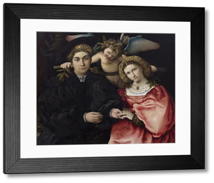 Framed Print : Portrait of Marsilio Cassotti and His Bride Faustina. Artist: Lotto, Lorenzo (1480-1556) Framed Print : Portrait of Marsilio Cassotti and His Bride Faustina. Artist: Lotto, Lorenzo (1480-1556)