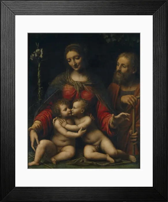 Framed Print : The Holy Family with John the Baptist. Artist: Luini, Bernardino (ca. 1480-1532) Framed Print : The Holy Family with John the Baptist. Artist: Luini, Bernardino (ca. 1480-1532)