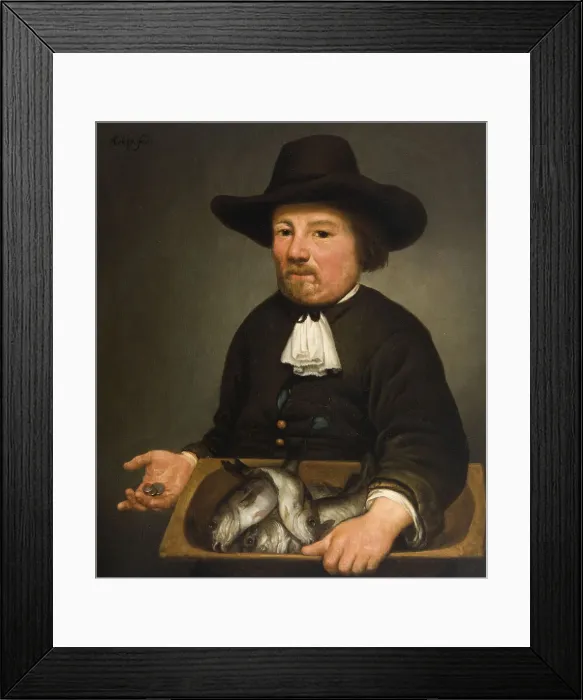 Framed Print : Man with the Bucket of Fish. Artist: Cuyp, Aelbert (1620-1691) Framed Print : Man with the Bucket of Fish. Artist: Cuyp, Aelbert (1620-1691)