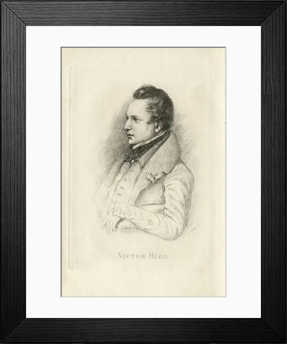 Framed Print : Portrait of Victor Hugo (1802-1885). Artist: Noel, Leon (1807-1884) Framed Print : Portrait of Victor Hugo (1802-1885). Artist: Noel, Leon (1807-1884)