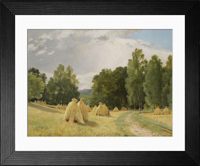 Framed Print : Haystacks, Preobrazhenskoe. Artist: Shishkin, Ivan Ivanovich (1832-1898) Framed Print : Haystacks, Preobrazhenskoe. Artist: Shishkin, Ivan Ivanovich (1832-1898)