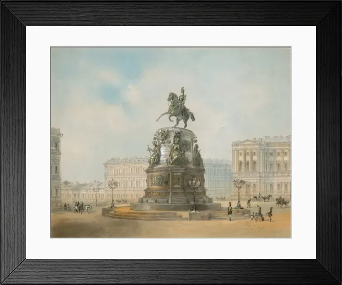 Framed Print : The equestrian monument of Nicholas I of Russia on St Isaacs Square in Saint Petersburg. Artist: Charlemagne, Iosif Iosifovich (1824-1870) Framed Print : The equestrian monument of Nicholas I of Russia on St Isaacs Square in Saint Petersburg. Artist: Charlemagne, Iosif Iosifovich (1824-1870)