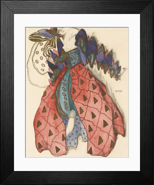 Framed Print : Costume design for the Ballet La Legende de Joseph by R. Strauss. Artist: Bakst, Leon (1866-1924) Framed Print : Costume design for the Ballet La Legende de Joseph by R. Strauss. Artist: Bakst, Leon (1866-1924)